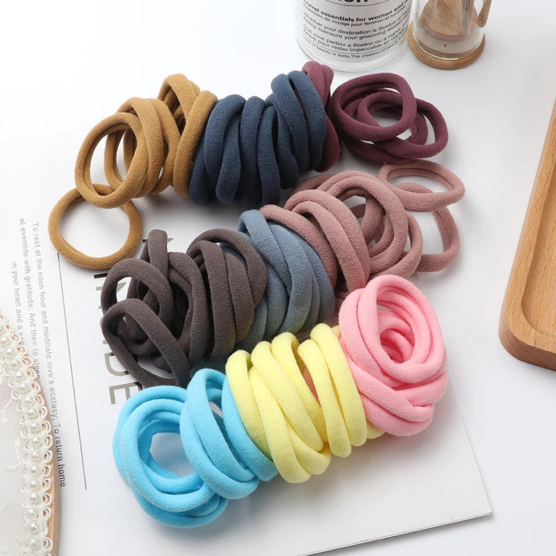 Nylon Elastic Hair Bands – Soft Ponytail Holders for Kids Hairstyles