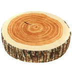 Stump Shaped Decorative Pillow – Soft Wood Grain Cushion for Home and Car Decor
