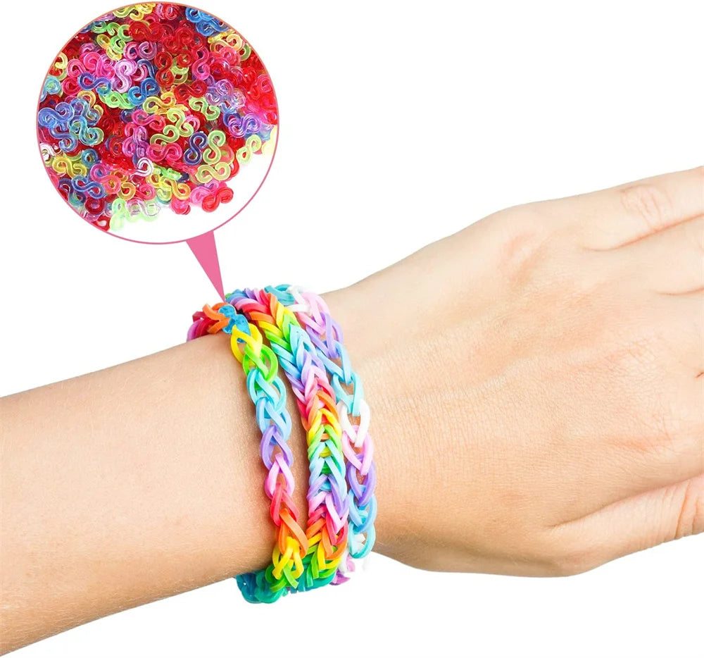 Elastic Loom Bands – Colorful DIY Jewelry Making Kit for Kids Crafts
