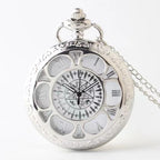 Engraved Hollow Quartz Pocket Watch – Vintage Pendant Necklace for Gifts