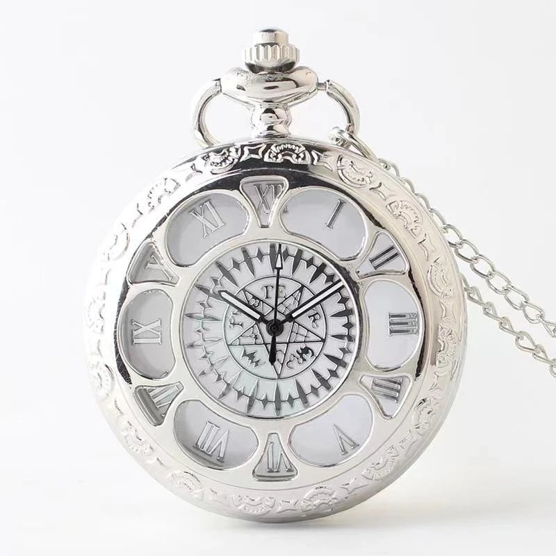 Engraved Hollow Quartz Pocket Watch – Vintage Pendant Necklace for Gifts