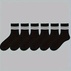 Striped Mid Tube Socks – Breathable Cotton Casual Footwear for Men