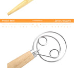 Danish Dough Whisk – Stainless Steel Wire Tool for Baking Artisan Bread