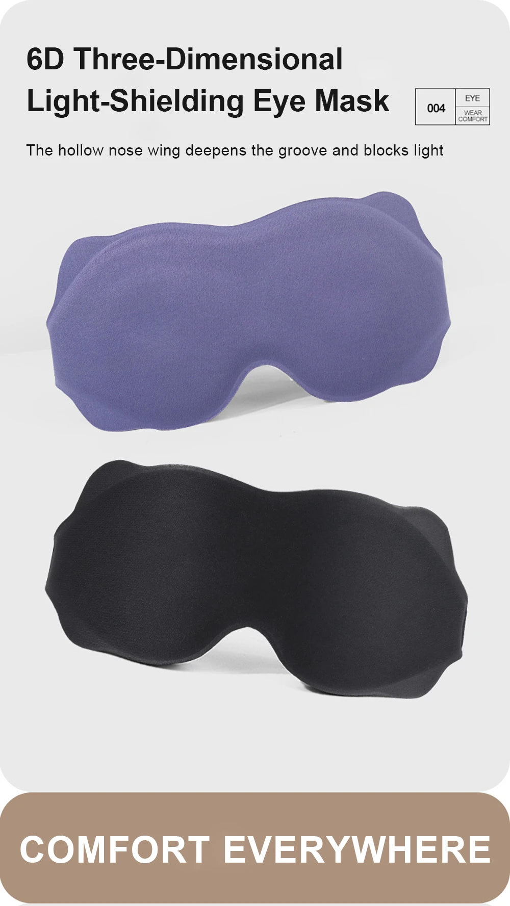Soft 3D Sleeping Mask – Breathable Light Blocking Eyeshade for Travel