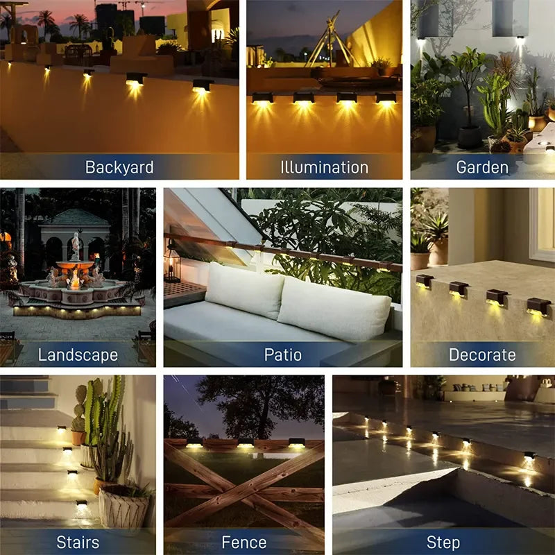 Warm White Solar LED Step Light – Waterproof Outdoor Lamp for Garden Patio