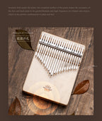 Hluru Wooden Kalimba – 21 Key Thumb Piano for Music Beginners and Education