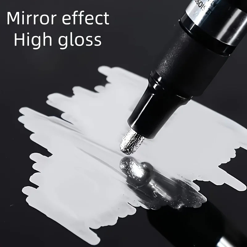 Reflective Chrome Mirror Marker Pens – Gold and Silver for DIY Art Crafts