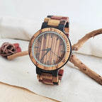 Vintage Wooden Wristwatch – Personalized Leather Strap for Birthday Gift