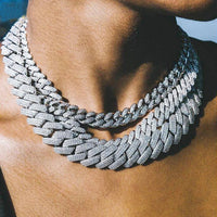 Iced Out Cuban Link Chain – AAA Rhinestone Men's Necklace for Hip Hop Jewelry