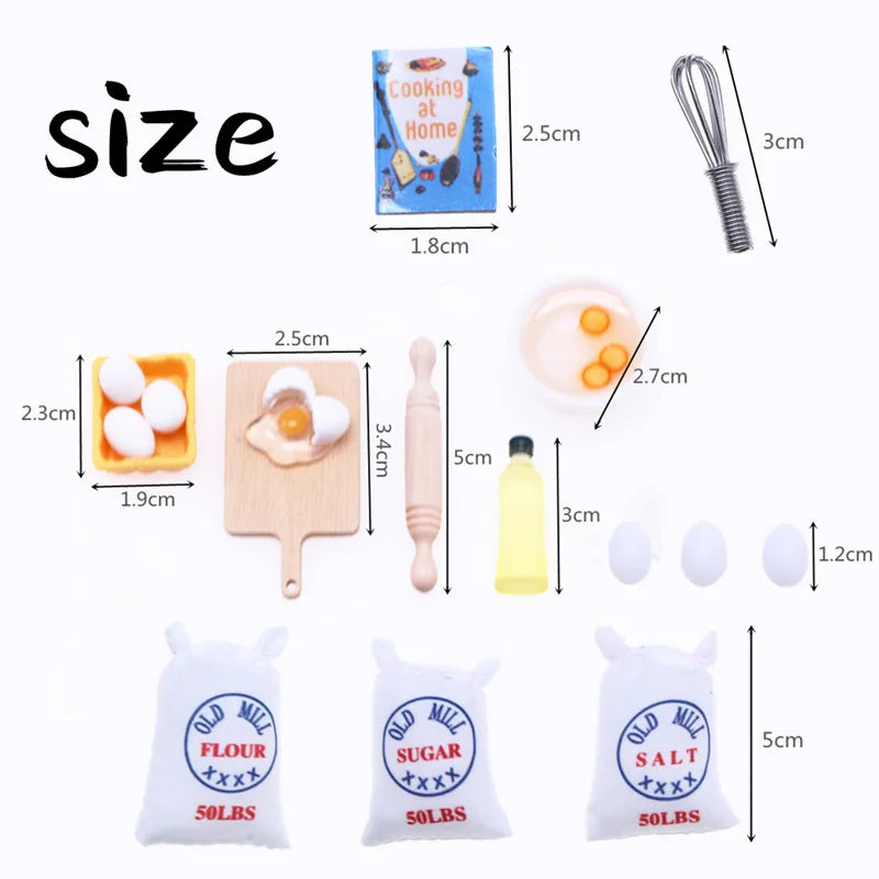 Miniature Kitchen Utensil Set – 1:12 Scale Baking Tools for Dollhouse Decor