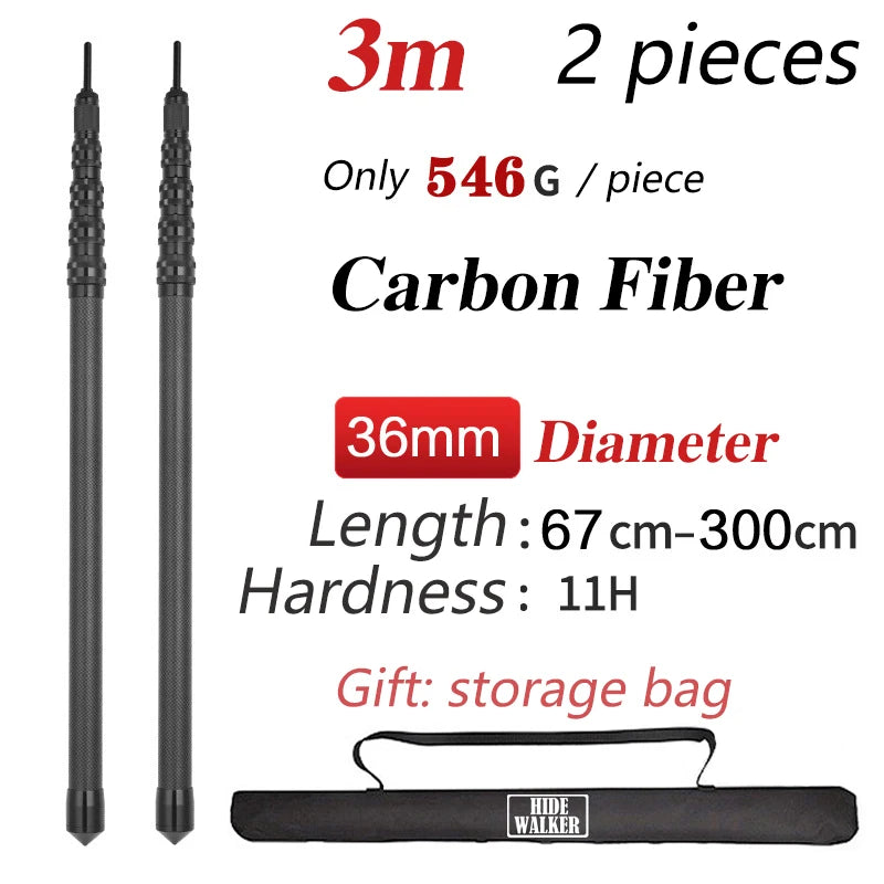 Carbon Fiber Telescopic Tarp Pole – Adjustable 3m Lightweight Camping Gear
