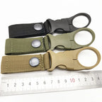 Nylon Webbing Bottle Holder – Tactical Carabiner Clip for Outdoor Hiking