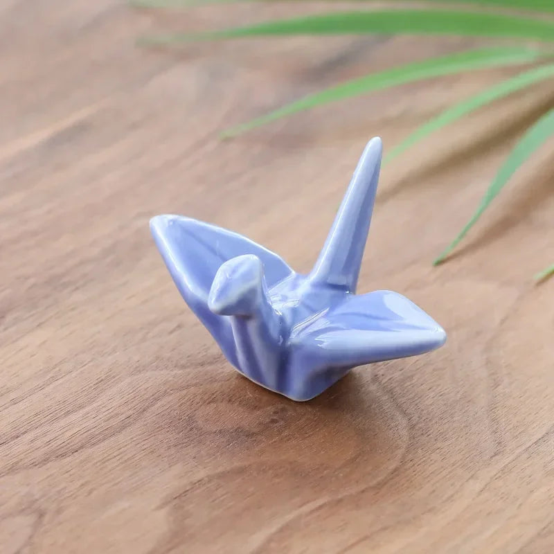 Japanese Ceramic Crane Holder – Decorative Rest for Incense or Chopsticks