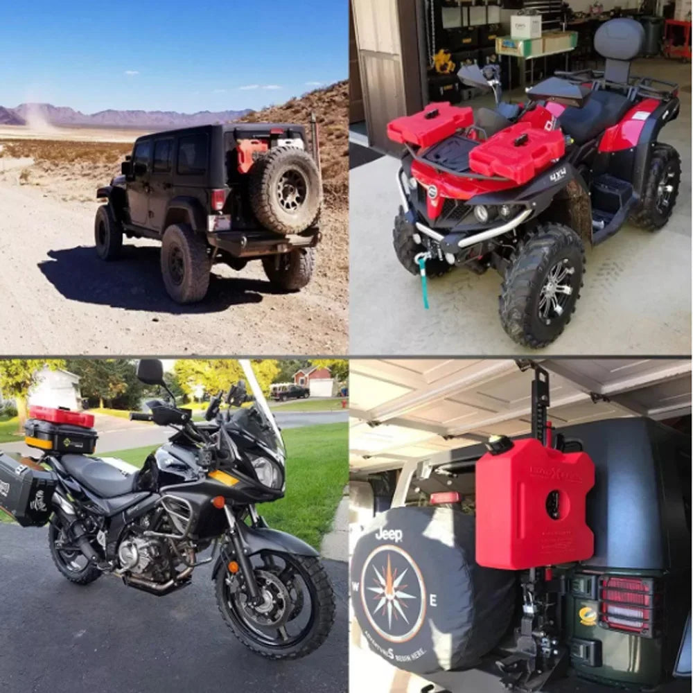 5L Plastic Fuel Canister – Lockable Backup Tank for Motorcycle SUV Storage