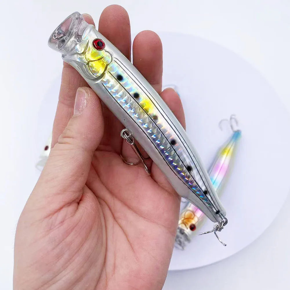 Reinforced Popper Fishing Lure – 28g Wire-Integrated Bait for Seabass Casting