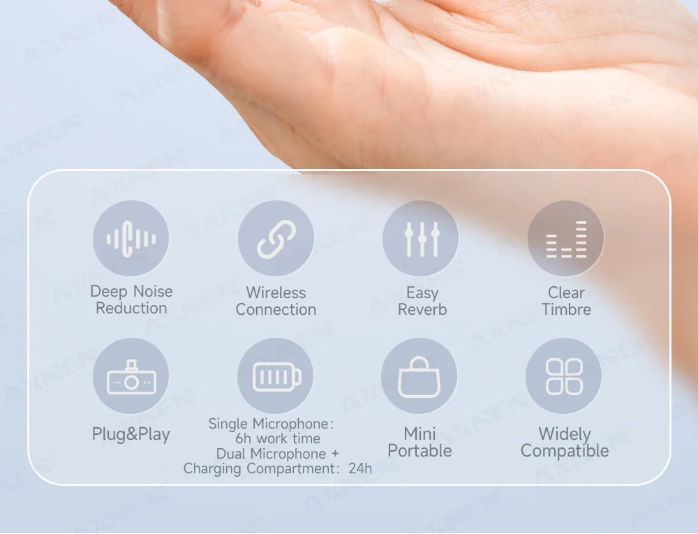 Wireless Lavalier Microphone – ENC Noise Cancelling for iPhone and Android