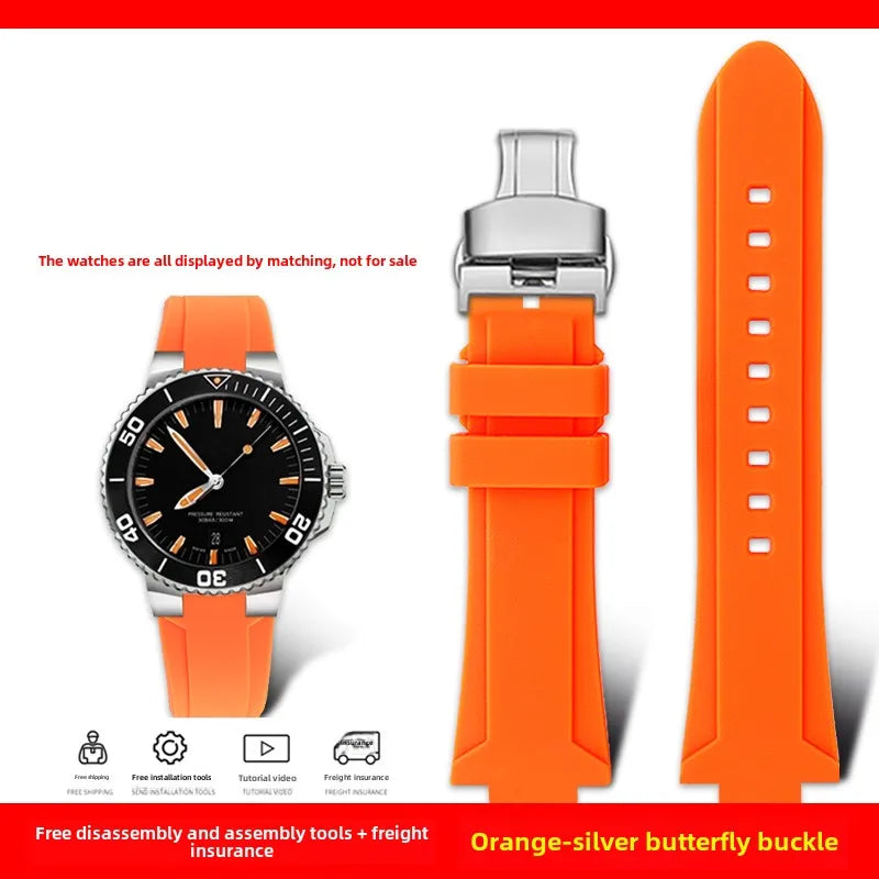 Rubber Watch Strap – Silicone Diving Band for Oris Aquis Series