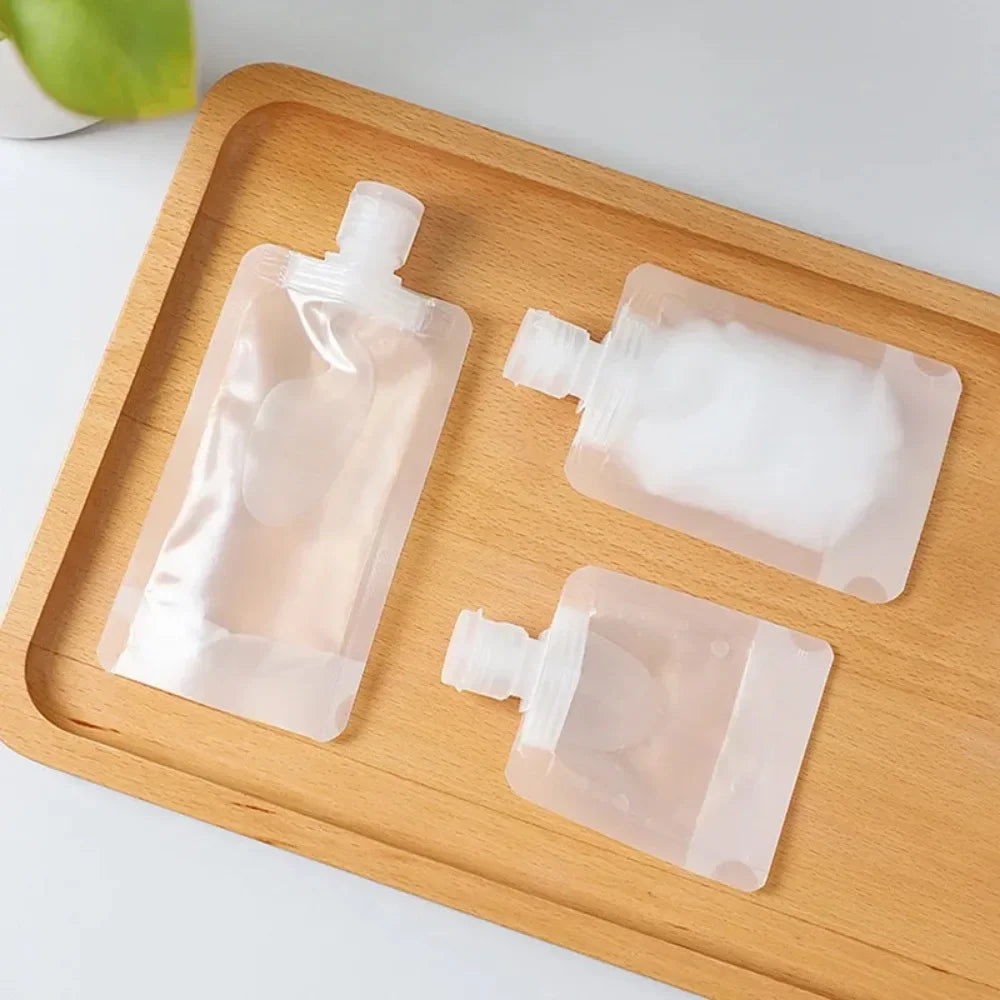 Refillable Travel Squeeze Pouches – Leakproof Toiletry Bags for Liquid Storage