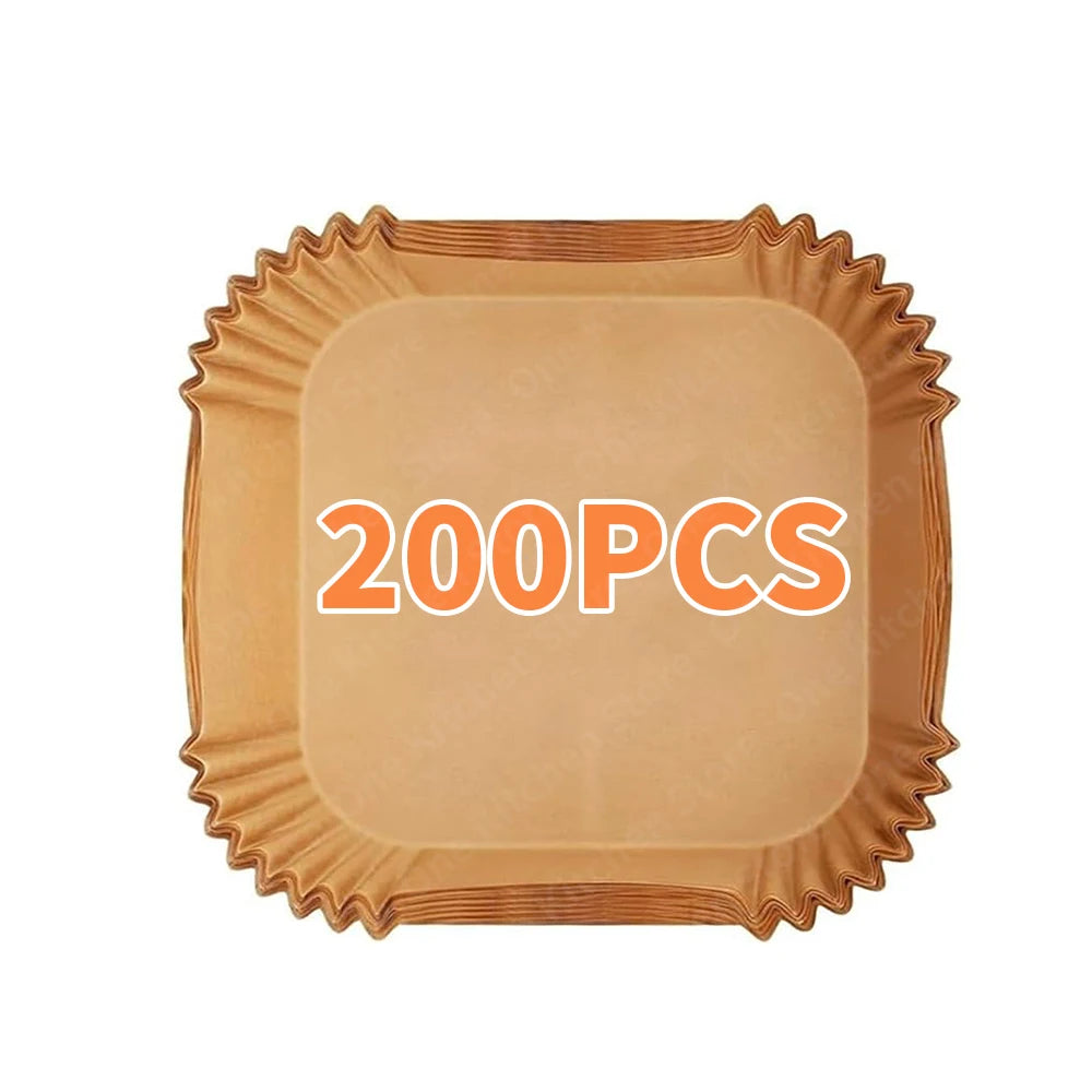 Square Parchment Paper Liners – 23cm Non-Stick Sheets for Air Fryer Roasting