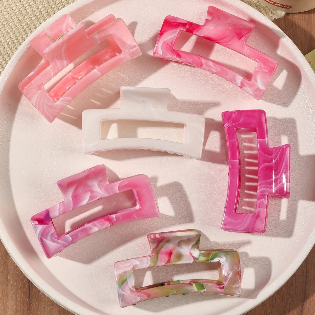 Matte Square Hair Claw Clips – Non-slip 3.4 inch Accessories for Thick Hair