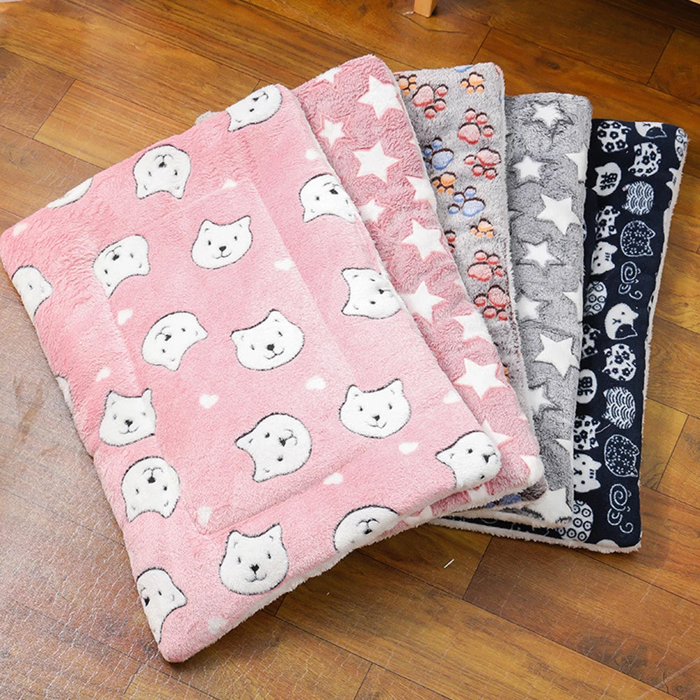 Thick Flannel Pet Mat – Soft Warm Sleeping Cushion for Small Dogs and Cats