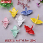 Japanese Ceramic Crane Holder – Decorative Rest for Incense or Chopsticks