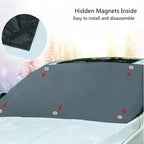Magnetic Windshield Snow Cover – 210x120cm Waterproof Sunshade for Winter