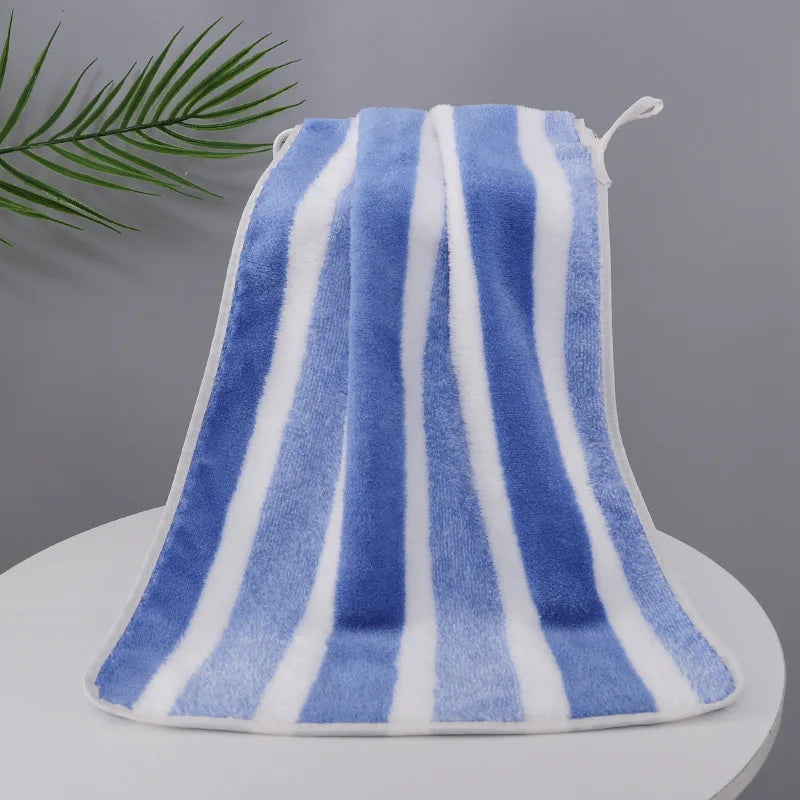 Striped Cotton Towel Set – Absorbent Quick-Dry Fabric for Bathroom Decor