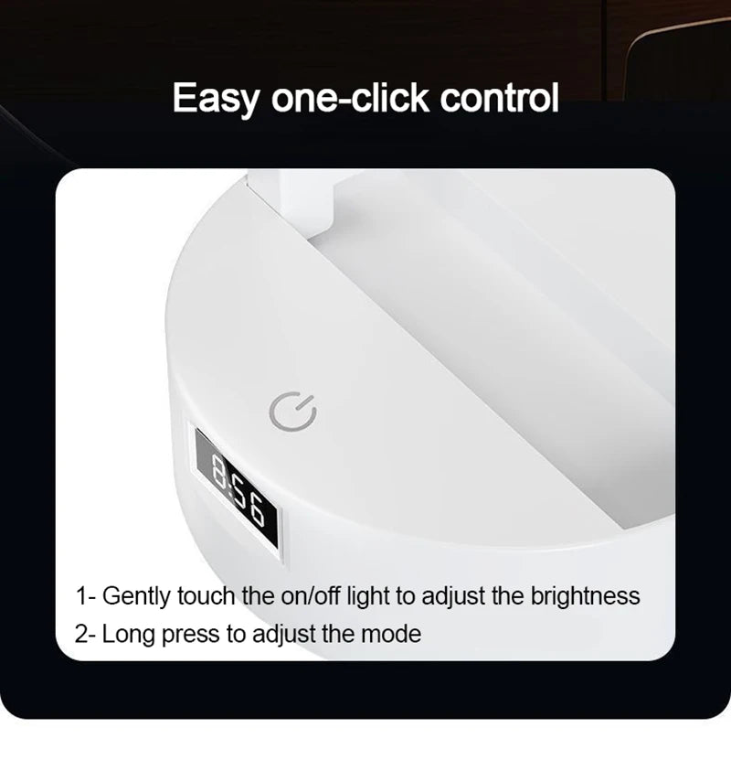 Foldable LED Desk Lamp – Rechargeable USB Reading Light for Home Office
