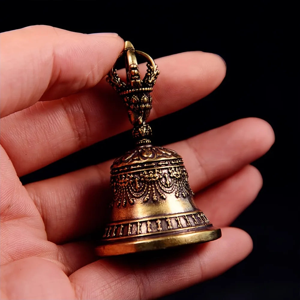 Antique Bronze Bell Pendant – Small Copper Craft for Jewelry Decoration