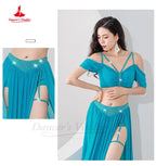 Belly Dance Professional Suit – Mesh Split Skirt Set for Oriental Performance