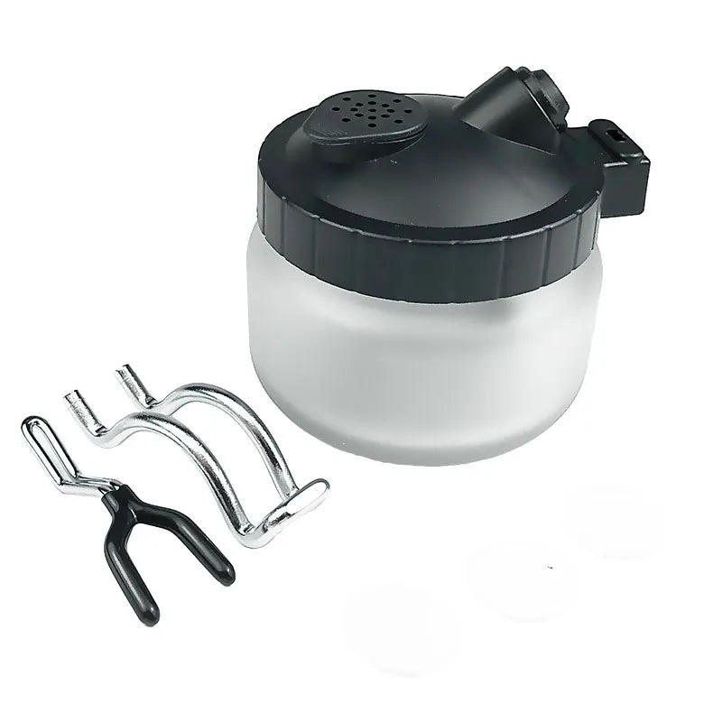 Airbrush Cleaning Pot – Glass Jar Set with Needles and Brushes