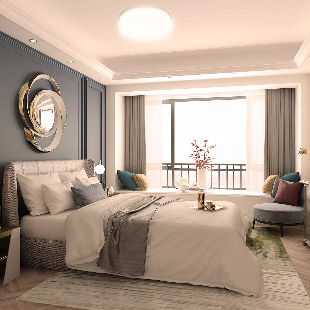 Modern LED Ceiling Light – Round Decorative Fixture for Home Living Spaces