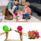 Wooden Fencing Puppet Battle – Bamboo Robot Game for Two-Player Fun