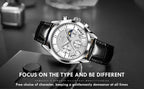OLEVS Quartz Men's Watch – Luxury Waterproof Leather Wristwatch for Business