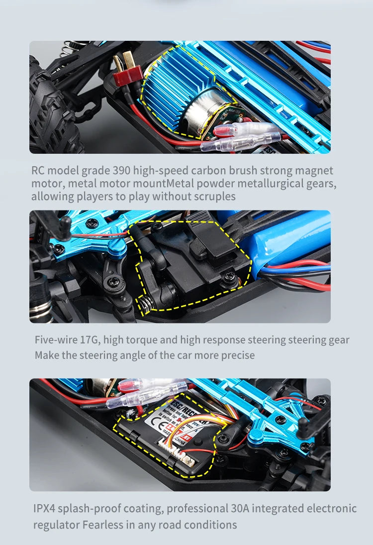 4WD Off-Road RC Monster Truck – 50km/h Remote Control for Adults and Kids