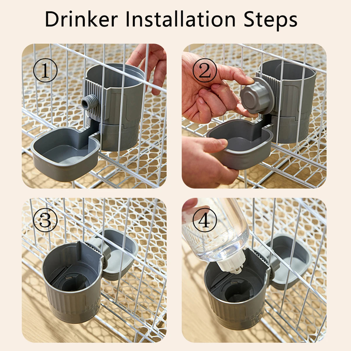 Automatic Cage Pet Feeder – Hanging Food and Water Dispenser for Cats and Dogs