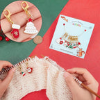 Christmas Enamel Stitch Markers – Alloy Crochet Charms for Knitting Projects
