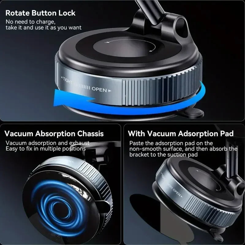 Magnetic Car Phone Holder – 360° Rotatable Suction Mount for Navigation
