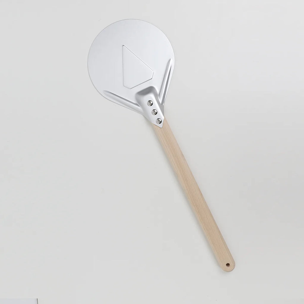 Perforated Aluminum Pizza Peel – Non-Slip Wooden Handle for Home Baking