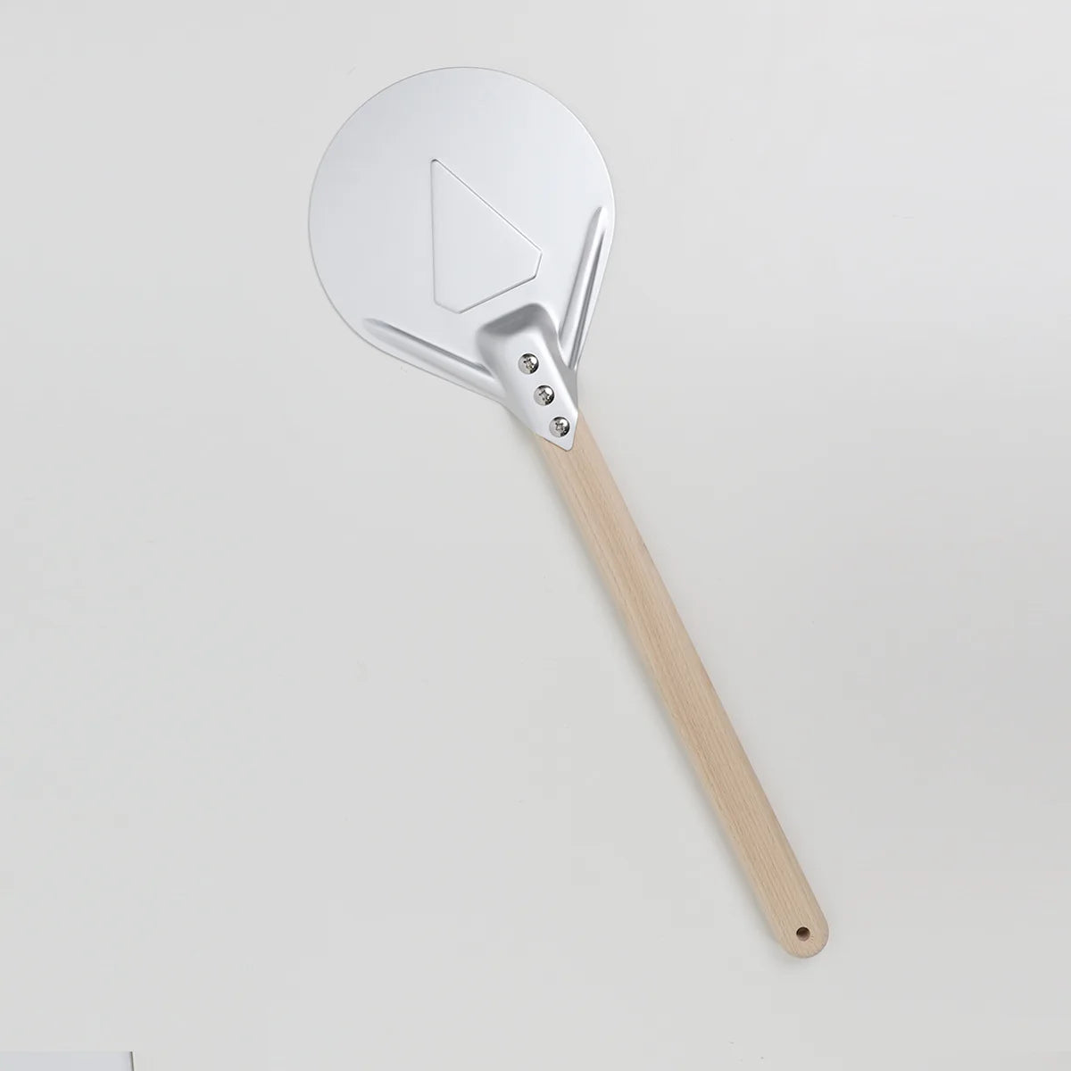 Perforated Aluminum Pizza Peel – Non-Slip Wooden Handle for Home Baking