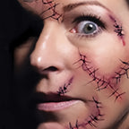 Realistic Fake Scar Tattoos – Bloody Wound Decals for Halloween Makeup
