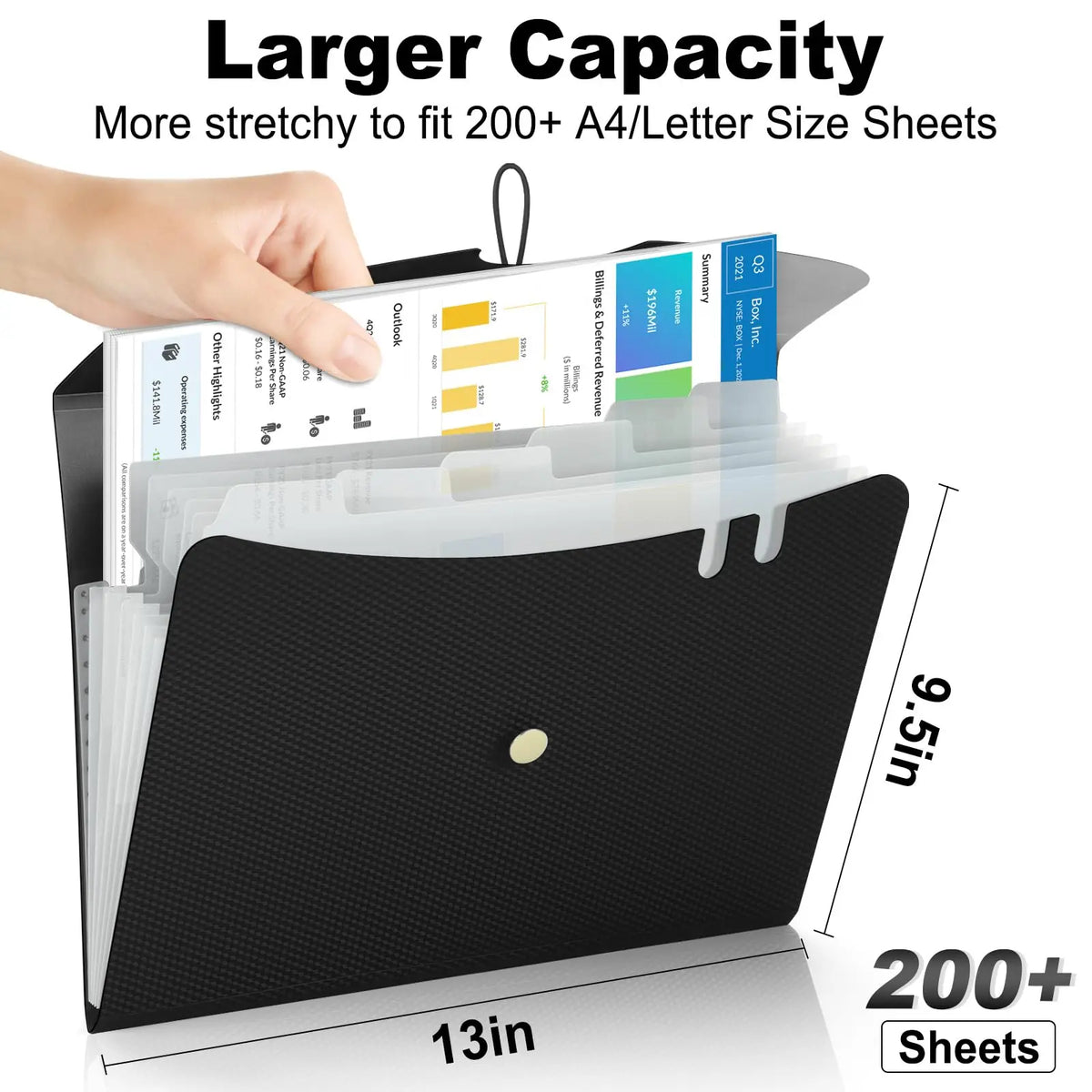 Expanding File Folder – 7-Pocket Accordion Organizer for A4 Documents