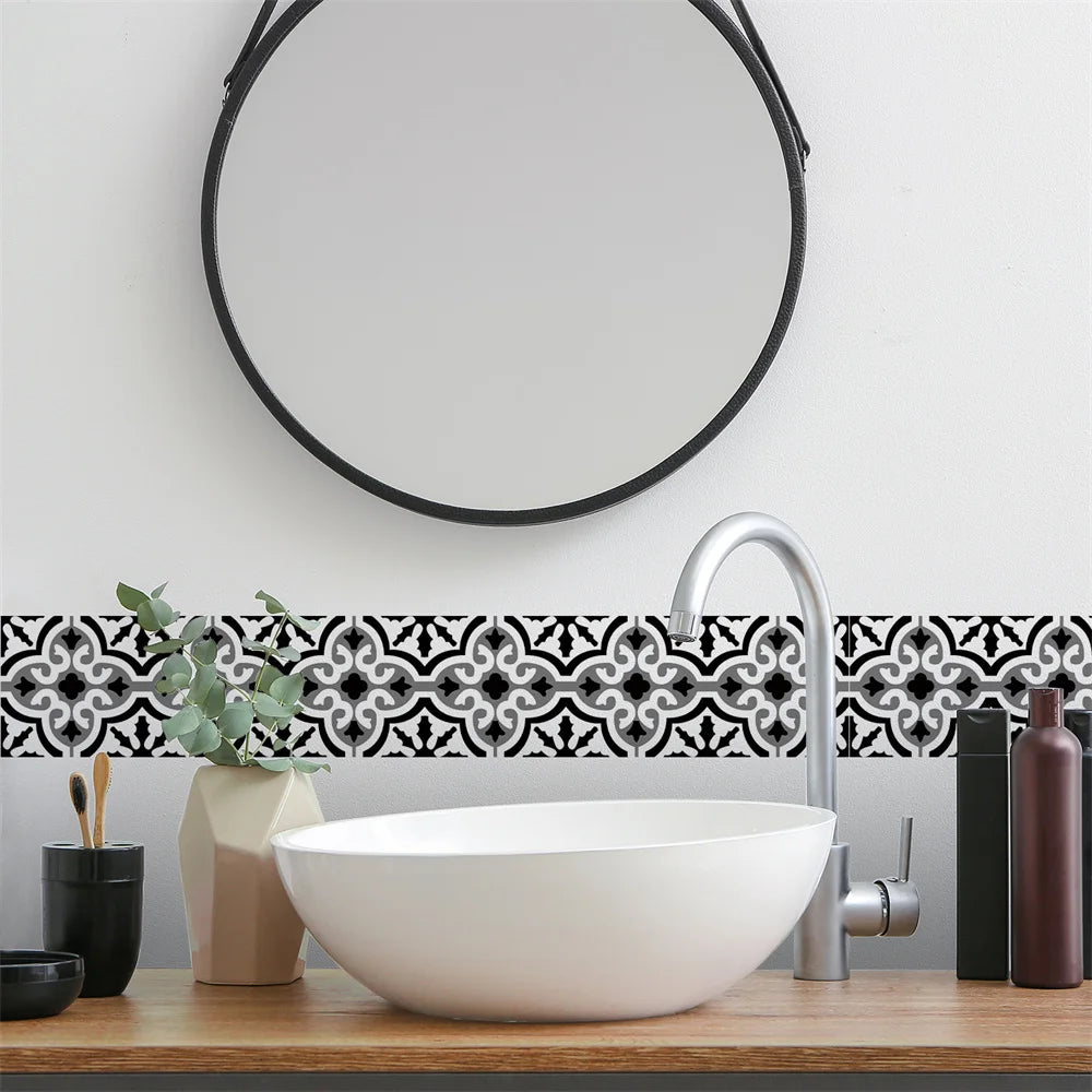 Self-Adhesive Waist Line Stickers – Waterproof Border Mural for Kitchen Decor