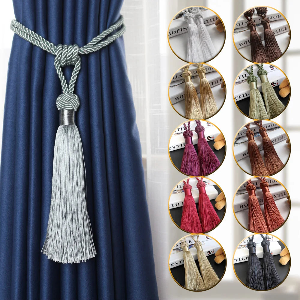 Decorative Tassel Curtain Tiebacks – Elegant Holdbacks for Home Drapery