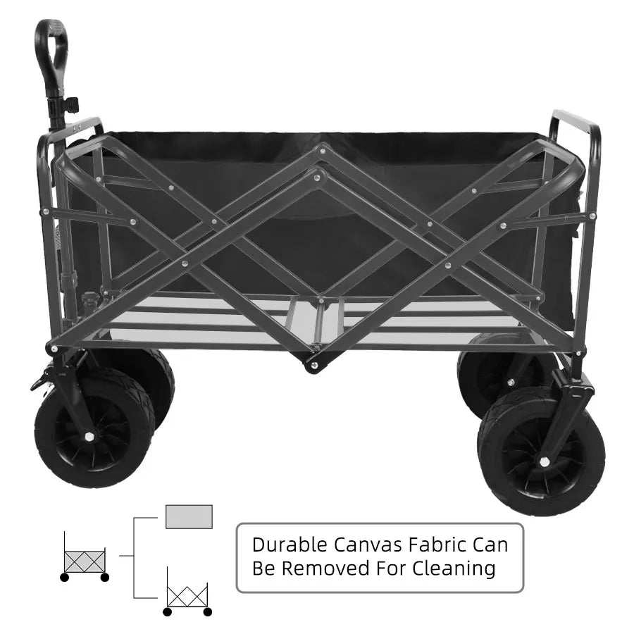 Collapsible Utility Wagon – Heavy Duty Folding Cart for Beach and Camping