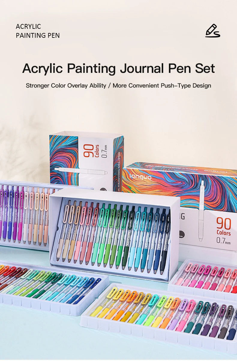 Acrylic Gel Pens – Retractable 0.7mm Tip for Student Painting and Writing