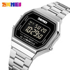 Retro LED Digital Watch – Stainless Steel Wristwatch for Men