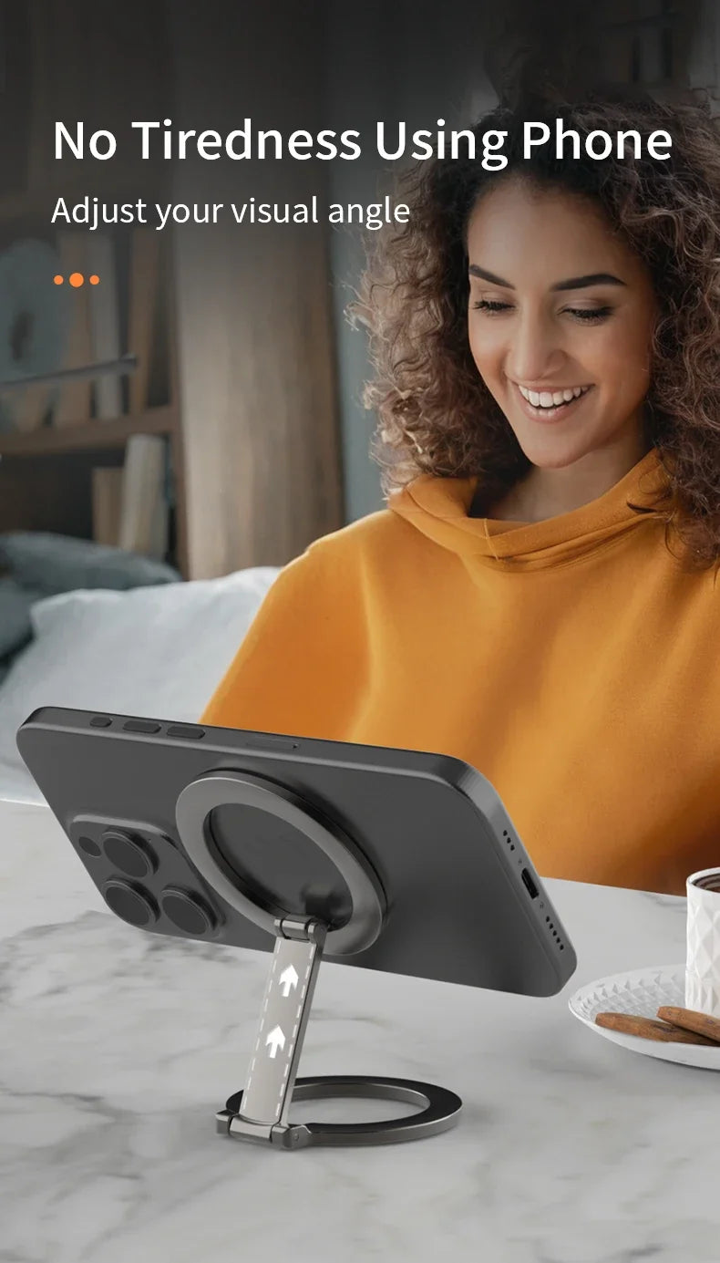 Magnetic Phone Ring Holder – Double-Sided MagSafe Kickstand for Smartphones