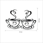 Coffee Cup Wall Stickers – Adhesive Vinyl Decals for Cafe Kitchen Decor